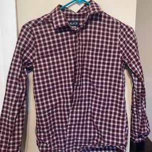 Boys long sleeve plaid button down shirt from Children’s Place